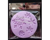 Molde Silicona Copo de nieve x5 para manualidades apliques gall