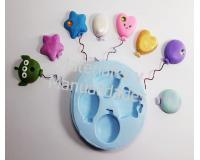 Molde Silicona Globos redondos estrella corazón pasta y fondant