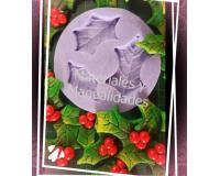 Molde hojas de navidad o muérdago adorno