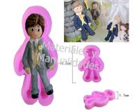 Molde silicona hombre joven novio bodas para fondant pastel fimo