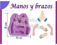 Molde en silicona Brazos x4 para masa flexible
