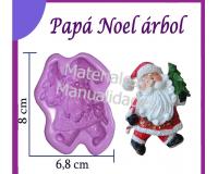 Molde silicona Papá Noel Con árbol Santa para pasta flexible