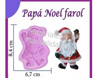 Molde silicona Papá Noel farol para pasta flexible