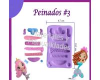 Molde silicona peinados N.3 cabello de muñecas pasta flexible