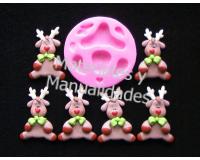 Molde Silicona reno navidad decora fondant fimo y artesanías