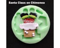 Molde Silicona Santa Chimenea Navidad para prendedores y aplique