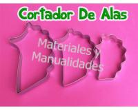 Cortador Metálico alas de angel cortador para galletas 3Pz