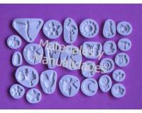 Molde miniatura 25 apliques para pasta fondant masa flexible de