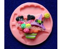 Molde Silicona Cupcake Brujitas Halloween para pasta fría y past