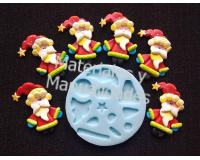 Molde En Silicona Santa Claus gorro rojo Papa Noel Para Decoraci