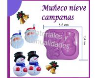 Molde silicona muñecos nieve y campanas