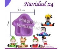 Molde silicona sentado navidad x4
