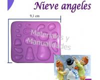 Molde flexible nieve ángeles navidad