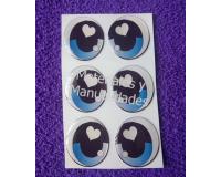 Ojos adhesivos 3cm para Tela Eva pasta flexible