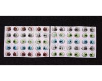 Ojos adhesivos resinados 7mm para muñeco en fomy goma eva pasta