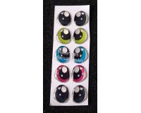 Ojos adhesivos de 1.5cm x 6 pares para tela foami pasta
