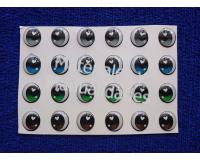 Ojos adhesivos 1cm para toppers muñecas n tela peluches fomi 12p