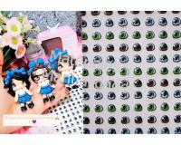 Ojos adhesivos de 5mm para muñecas en pasta fria fomy