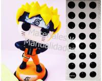 Ojos adhesivos punto negro Funko 7mm para muñecas redondos para