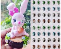 Ojos adhesivos 1cm para muñecas grandes en fomy goma ev 8pza