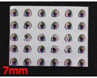 Set Ojos adhesivos 7mm destellantes Multicolor thinkerbell Resin