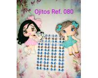 Ojos adhesivos ref.80 de 5mm de relieve 3d sticker 15pz