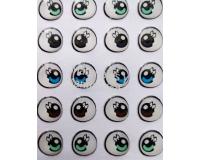 Cartón de Ojos adhesivos blancos 9mm para tela pasta fría 12p