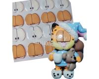 Ojos adhesivos garfield 1.5cm x 6 pares para tela foami pasta