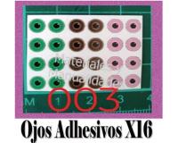 Ojos adhesivos resinados #3 para muñecas y llaveros 16 pz