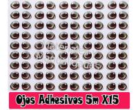 Ojos adhesivos de 5mm con relieve 3d sticker para manualidades