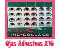 Blister Ojos adhesivos #45 resinados para muñecos en pasta