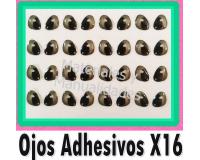 Ojos adhesivos 4mm resinados #50 para muñecos en pasta