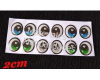 Ojos adhesivos 2cm para muñecas toppers peluches foami