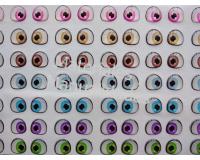 Ojos adhesivos multicolor de 1cm para muñecas tela fomi o pasta