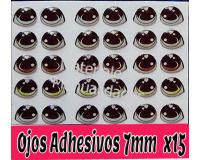 Cartón de Ojos adhesivos de 7mm ovalados sticker para manualidad