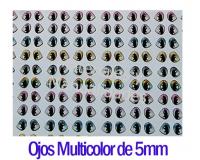 Ojos adhesivos Multicolor 5mm para muñecas en fomi goma