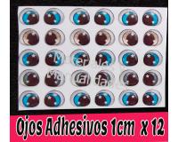 Cartón Ojos adhesivos #15 de 1cm relieve sticker para muñecos 35