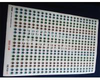 Lámina de 230 Ojos de 1.5 cm Autodhesivos sticker para muñecos