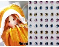 Ojos adhesivos multicolor 4mm sticker 3d multicolor para muñecos