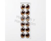 Ojos adhesivos papa noel de 2cm para muñecos en tela foami pasta