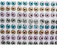 Ojos adhesivos destellante 6mm sticker para toppers y muñecos 15