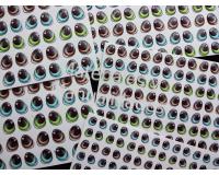 Ojos adhesivos 1cm para muñecos en tela Foami pasta fria 6pz