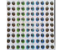 Cartón Ojos adhesivos de 8mm relieve sticker para muñe
