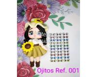 Ojos adhesivos Resinados 5mm para muñecas Lol y artesanías