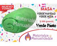 Masa porcelanicrón Verde hoja navidad para artesanías