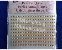 Perlas Doradas adhesivos de 3mm Adornos Brillantes decorativos