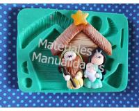 Molde Silicona Navidad pesebre con casita recuerdos de nacimient