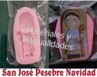 Molde Silicona San José decora pesebre en pasta fria 1pz