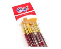 Set De Pinceles Sintéticos Unicolor X6 Und Oleo Y Acrílico