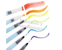 Set Pincel Recargable de tinta Redondo y plano 2pz
